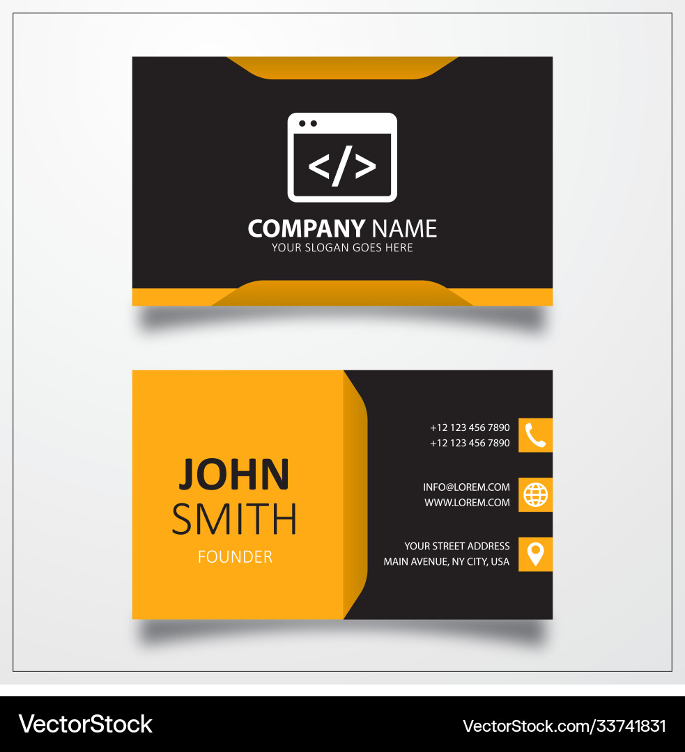 Coding icon business card template vector image