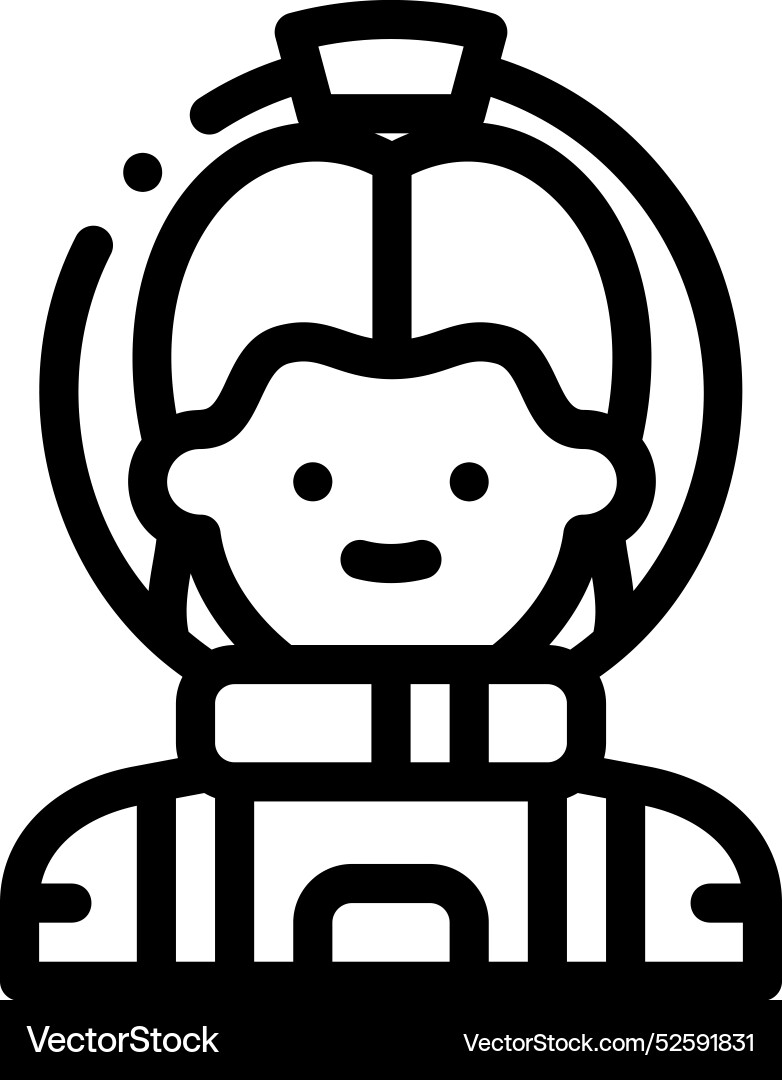 Cosmonaut icon thin linear style design isolated Cosmonaut icon thin linear style design isolated Vector Image