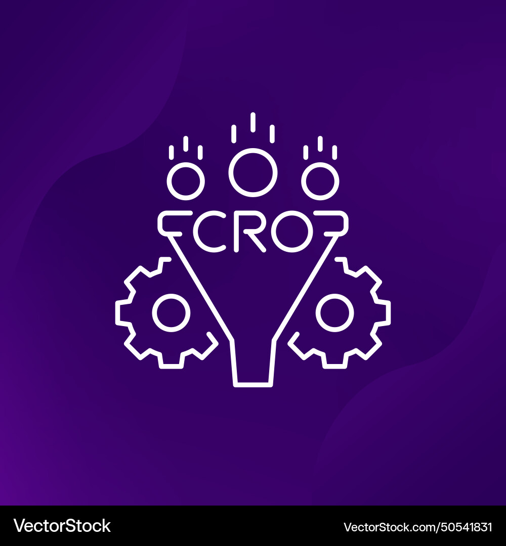 Cro line icon conversion rate optimization Vector Image
