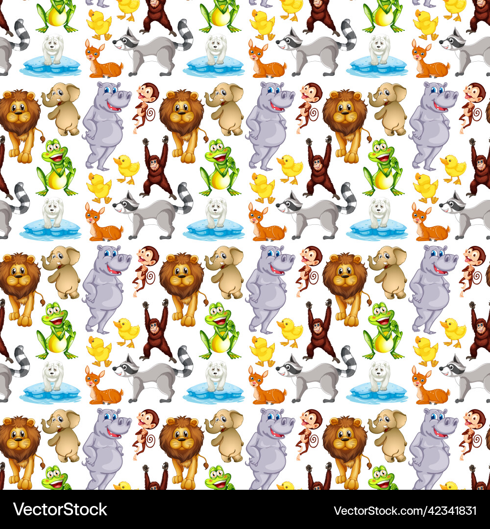 Cute animals cartoon set on white background Cute animals cartoon set on white background vector image