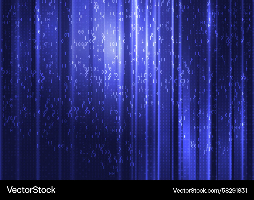 Digital Binary Code Background Vector Image