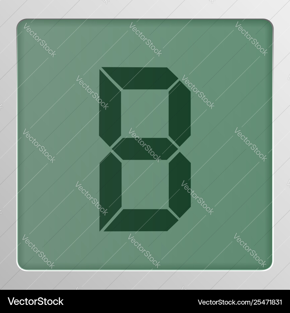 Digital character set typeface on a screen Vector Image