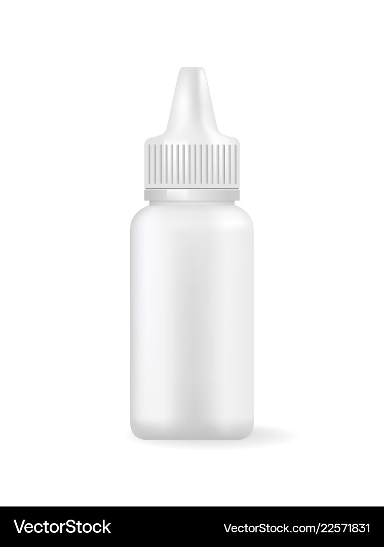 Empty small container with dispenser for eye drops Empty small container with dispenser for eye drops vector image