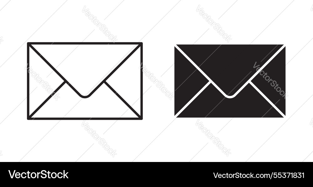 Envelope icon set in thin line for web Envelope icon set in thin line for web Vector Image