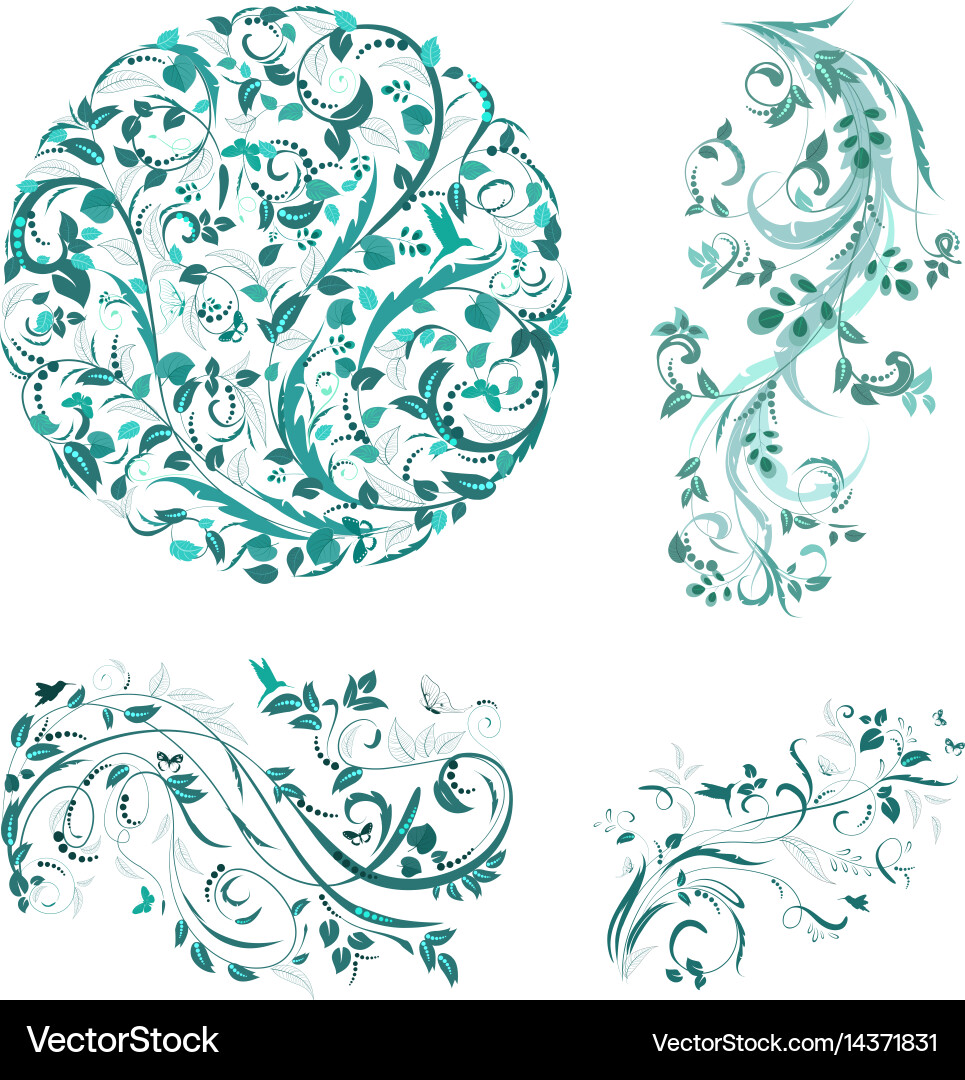 Flourish collection of patterns for your design Vector Image