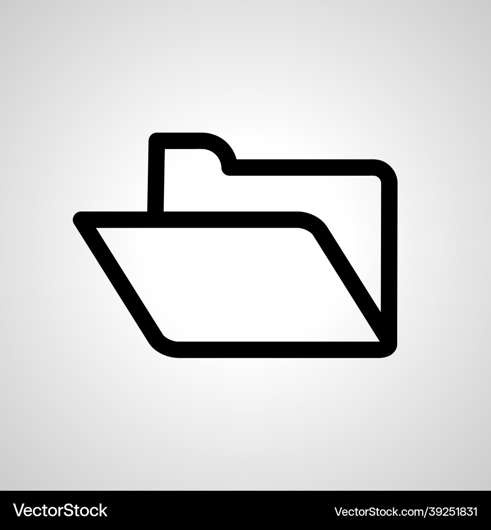 Folder line icon linear outline Folder line icon linear outline vector image