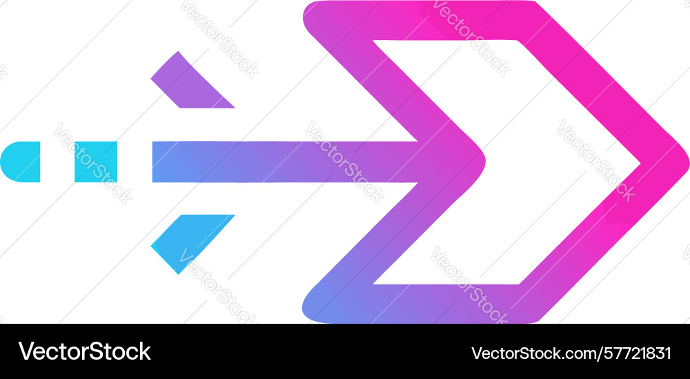 Gradient shifting arrow icon dynamic movement vector image