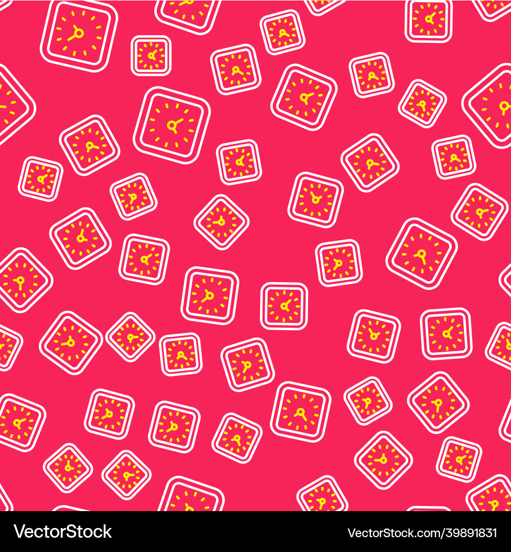Line clock icon isolated seamless pattern on red Line clock icon isolated seamless pattern on red vector image
