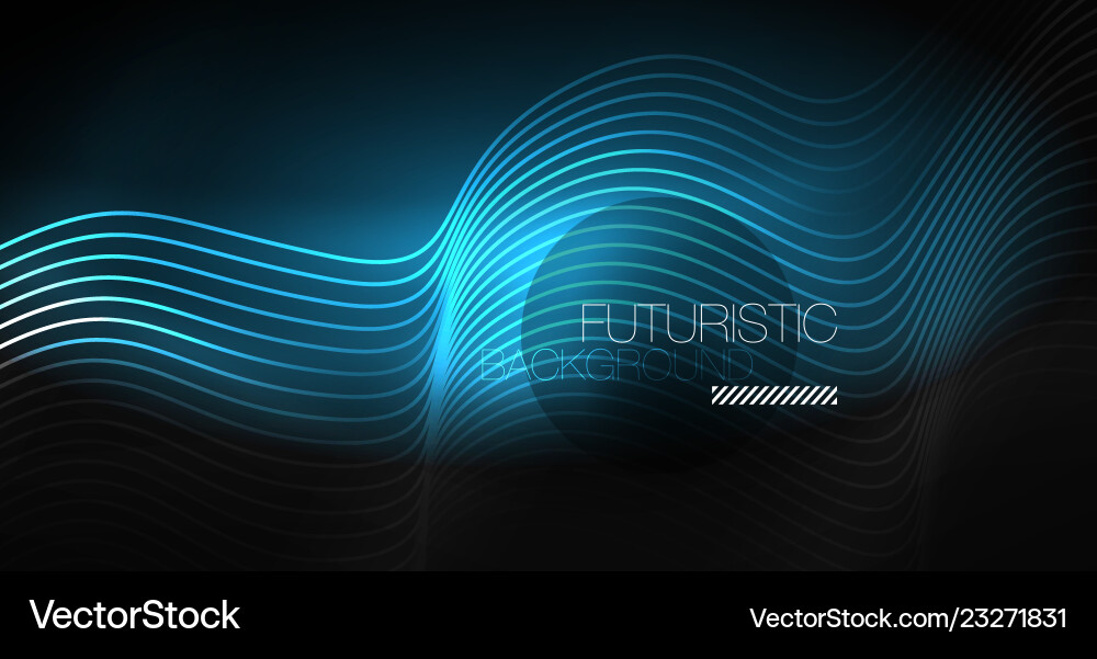 Neon lines wave background abstract composition Vector Image