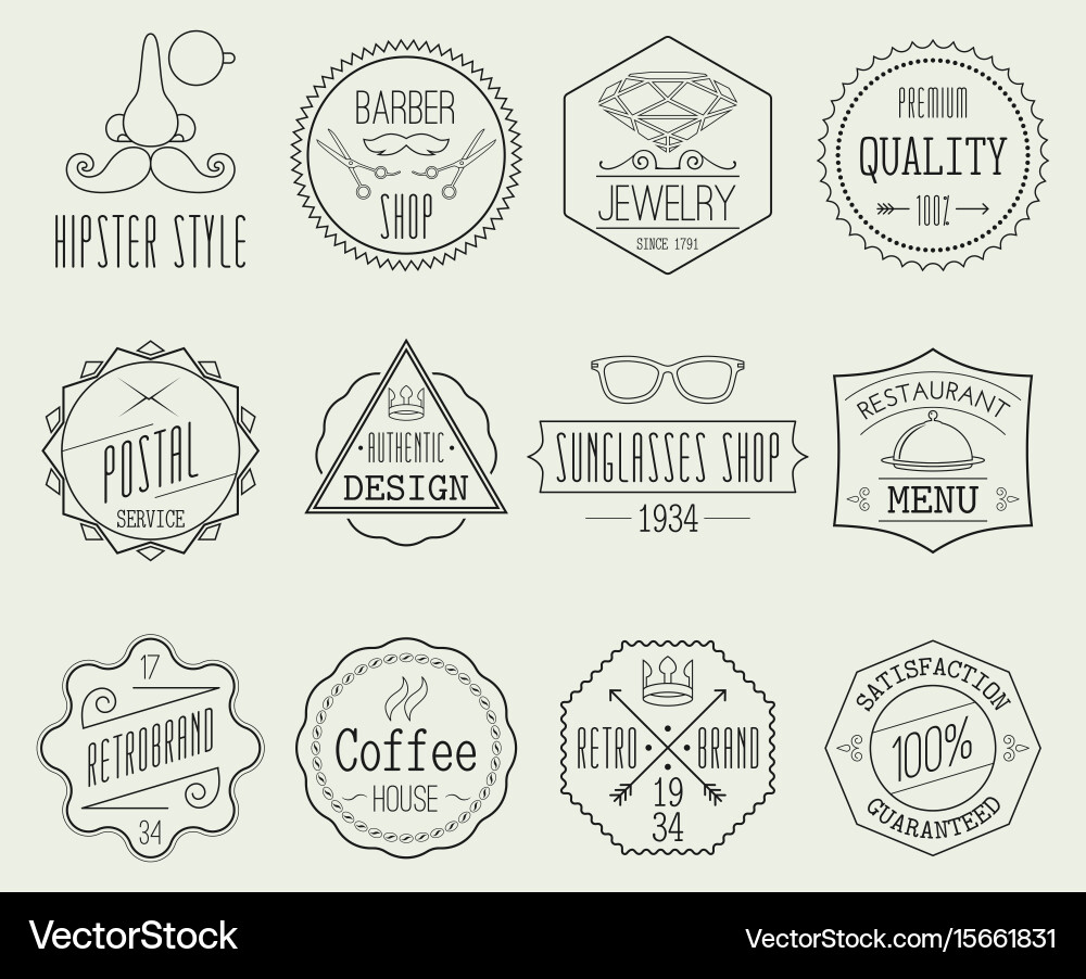 Retro labels set Vector Image
