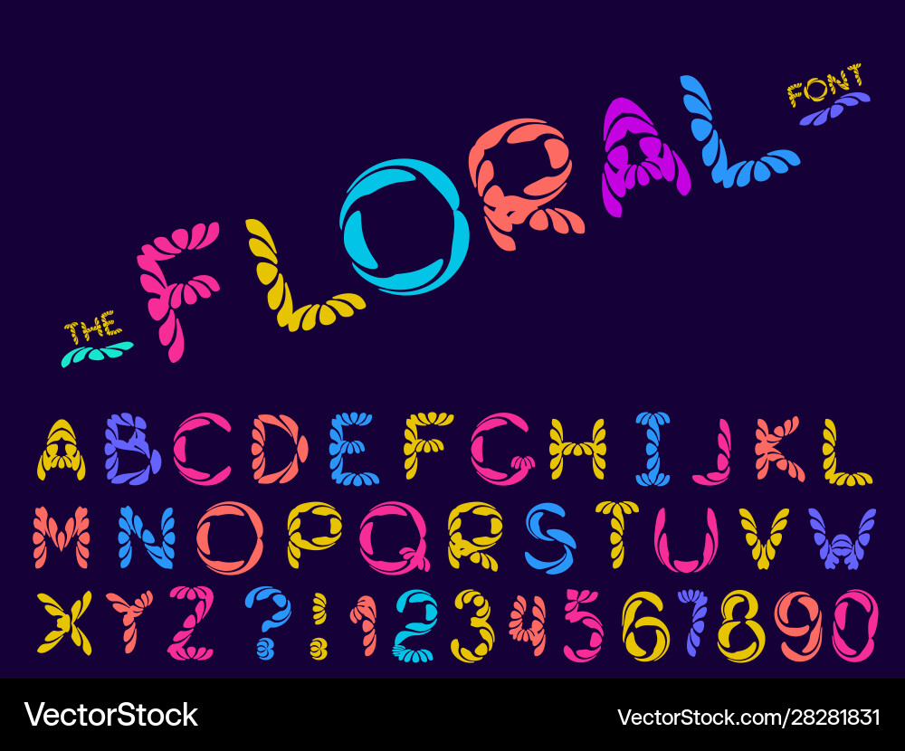 Set abstract font and alphabet Set abstract font and alphabet vector image