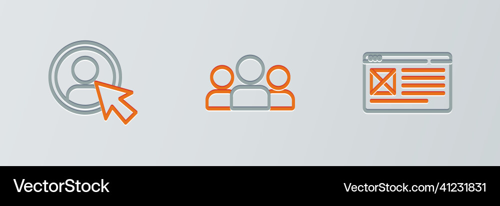 Set line browser window create account screen Set line browser window create account screen vector image