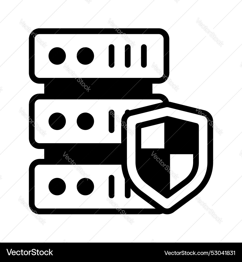 Shield with database icon personal data cyber vector image