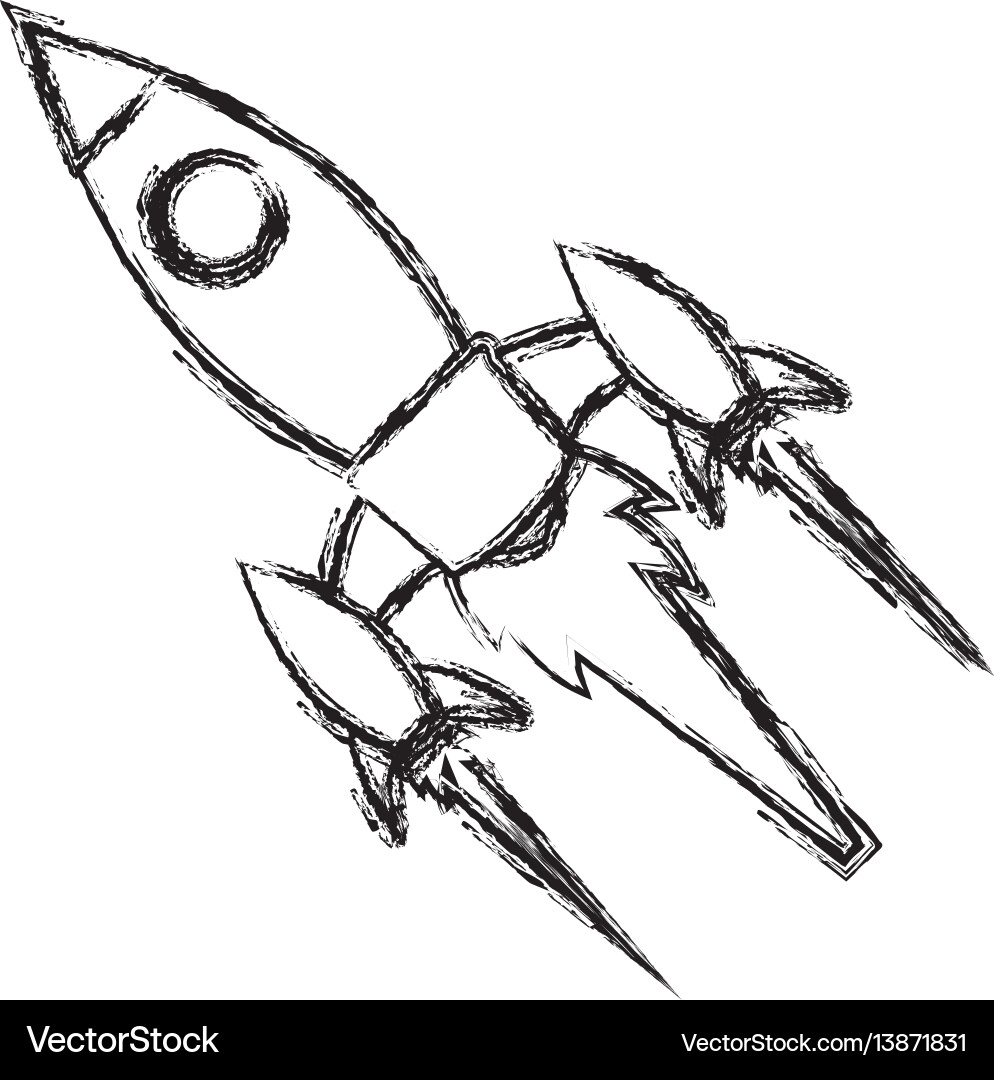 Spaceship rocket isolated vector image
