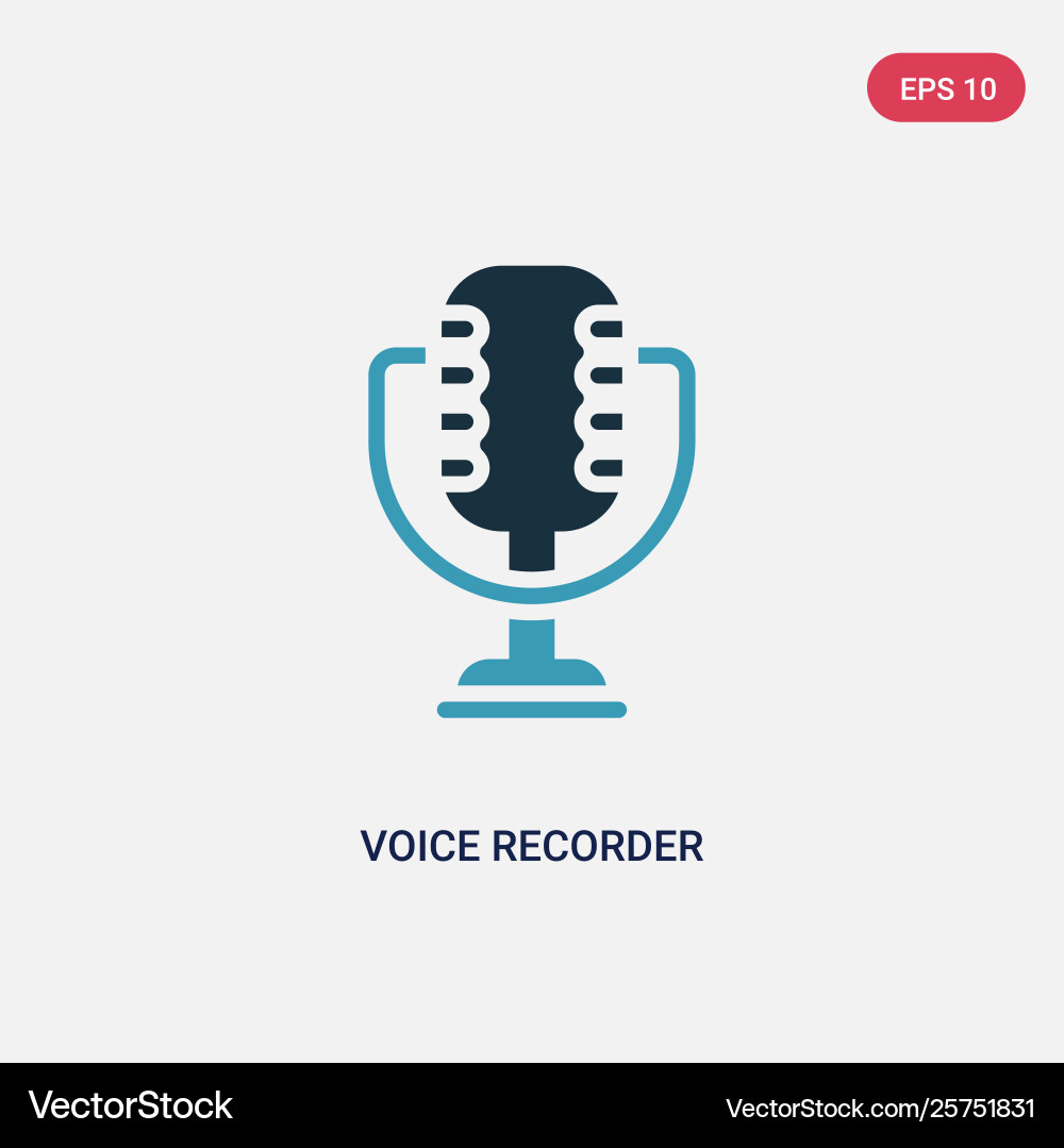 Two color voice recorder icon from user interface Two color voice recorder icon from user interface vector image