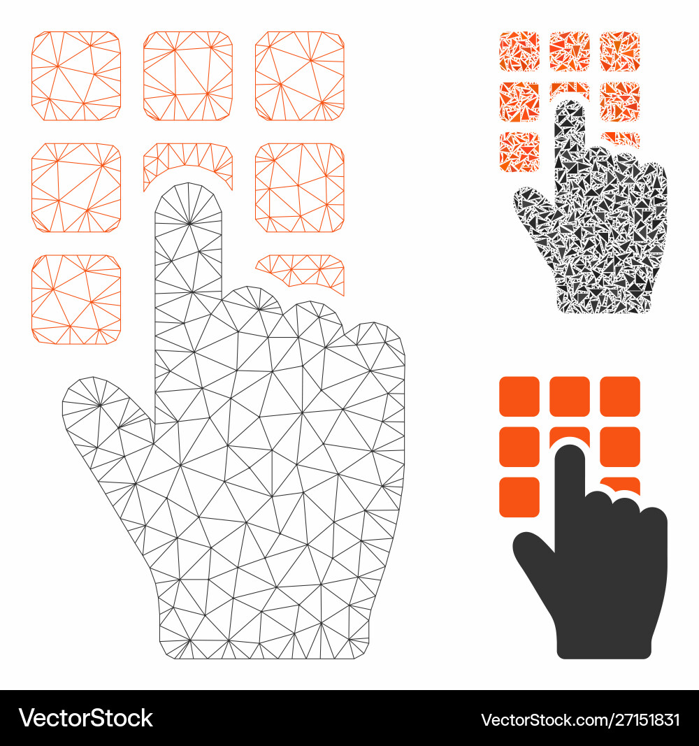 Type password mesh wire frame model Type password mesh wire frame model vector image