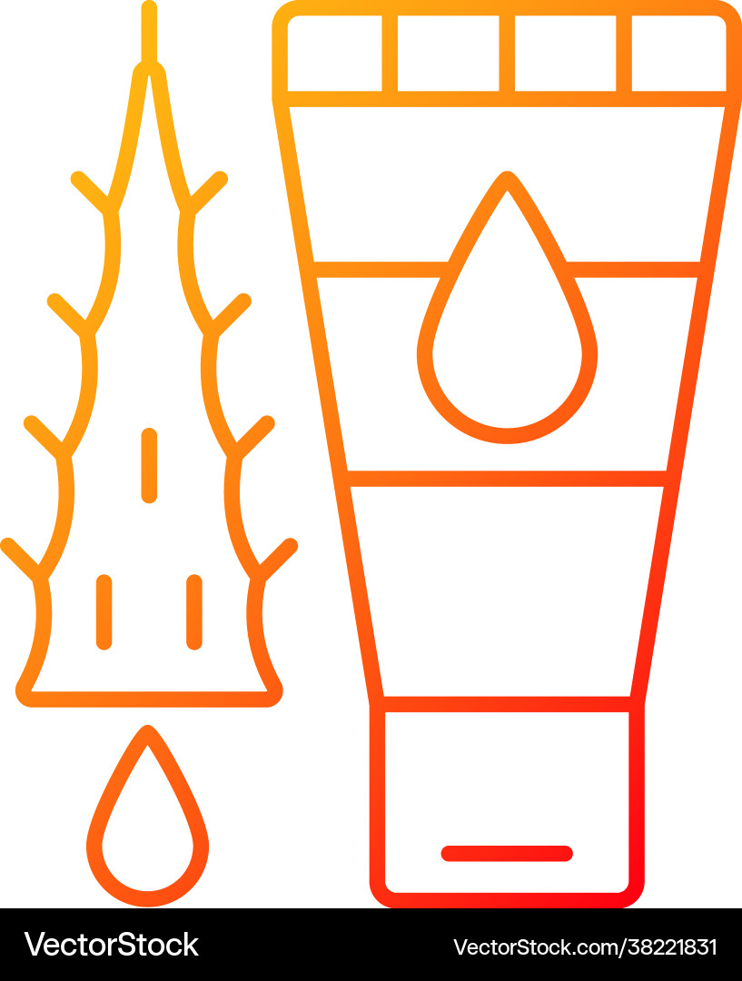 Using moisturizing lotion gradient linear icon Using moisturizing lotion gradient linear icon vector image