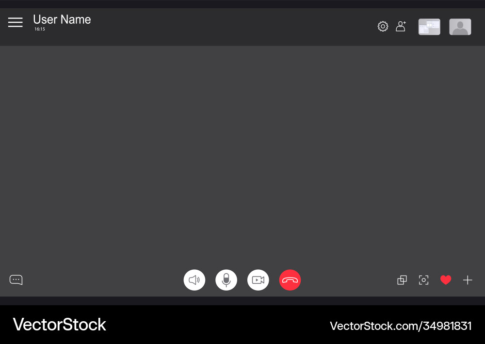 Web Video Call Interface Vector Image
