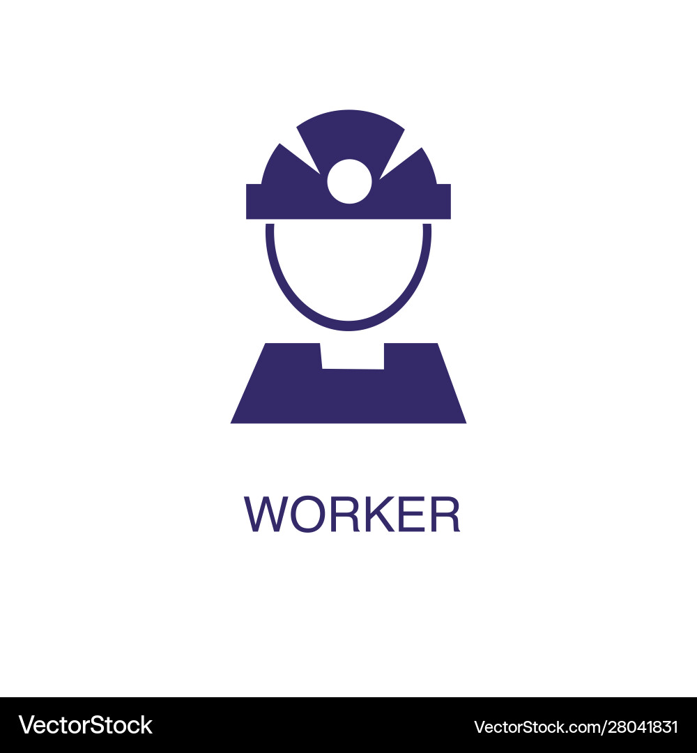 Worker element in flat simple style on white vector image