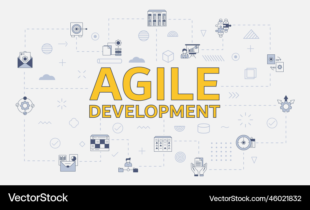 Agile development concept with icon set big Agile development concept with icon set big vector image