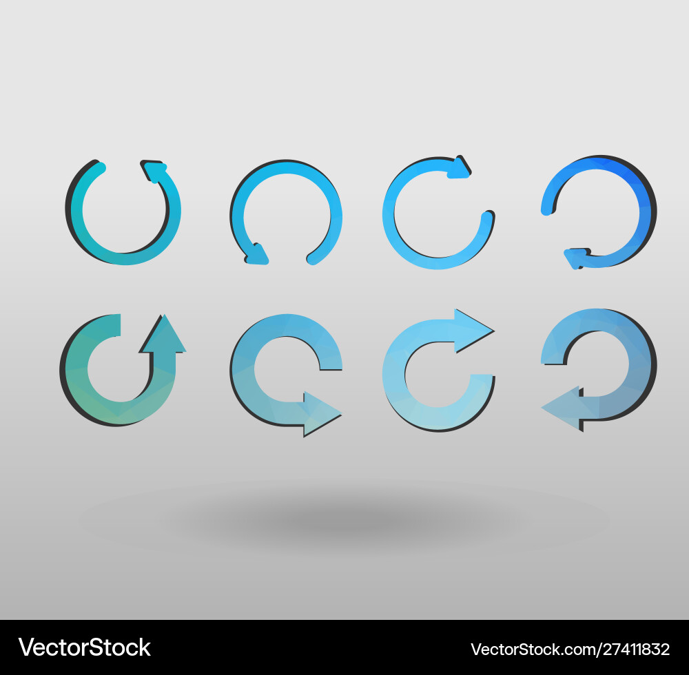 Arrow refresh icon reload sign set with polygonal Arrow refresh icon reload sign set with polygonal Vector Image