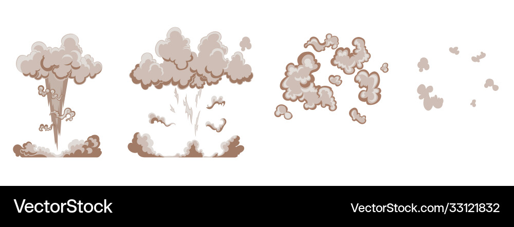 Cartoon explosion effect with smoke comic boom Cartoon explosion effect with smoke comic boom vector image