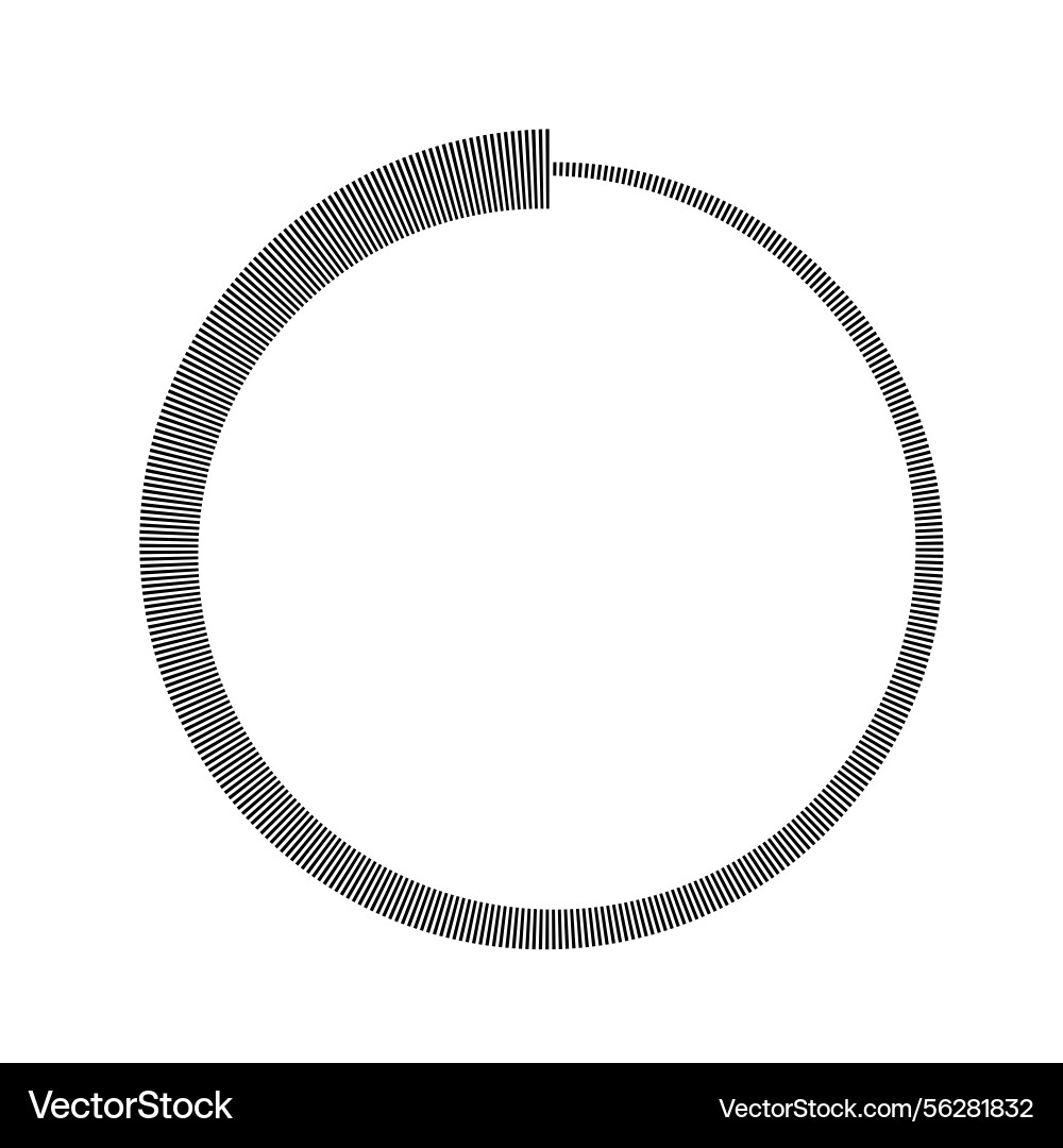 Circular loading bar with radial progress lines vector image