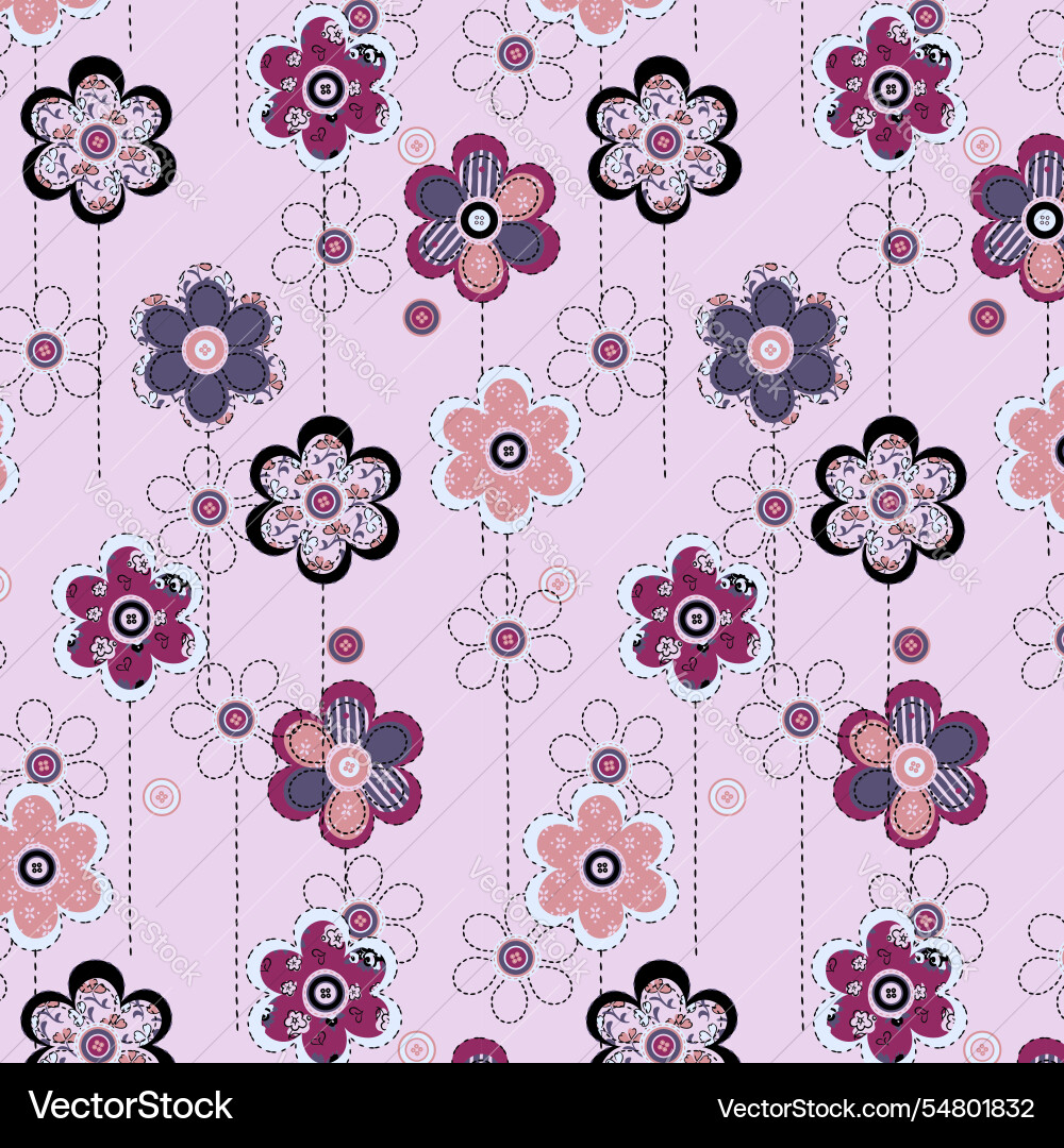 Cute flower pattern in colorful background Cute flower pattern in colorful background vector image