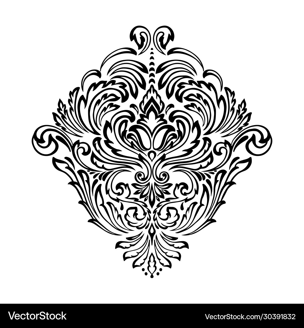 Damask element isolated central Damask element isolated central vector image