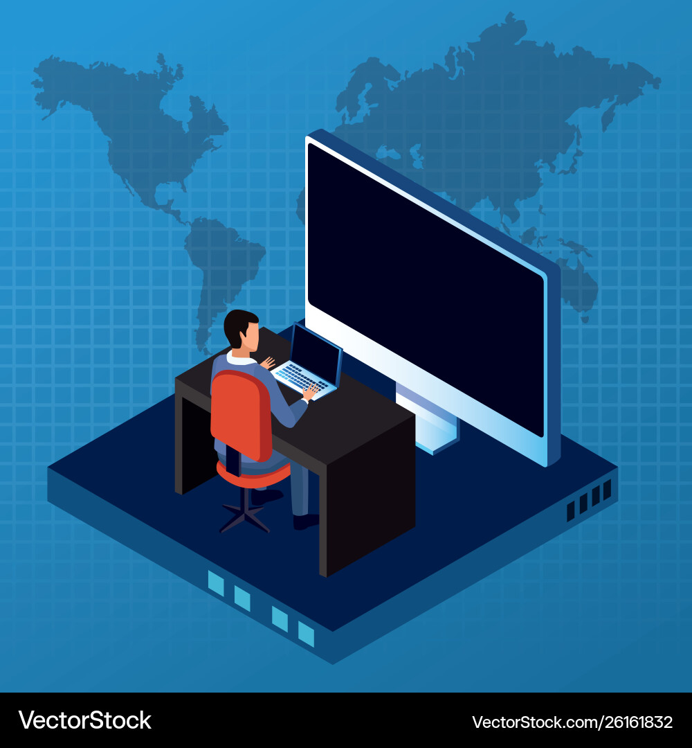 Digital technology blue symbols Digital technology blue symbols vector image