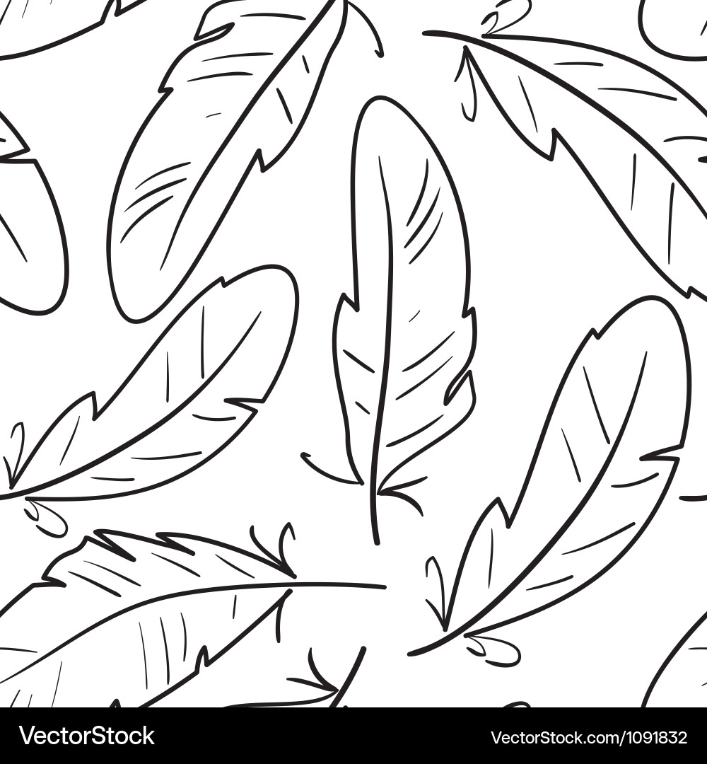 Feather seamless pattern vector image