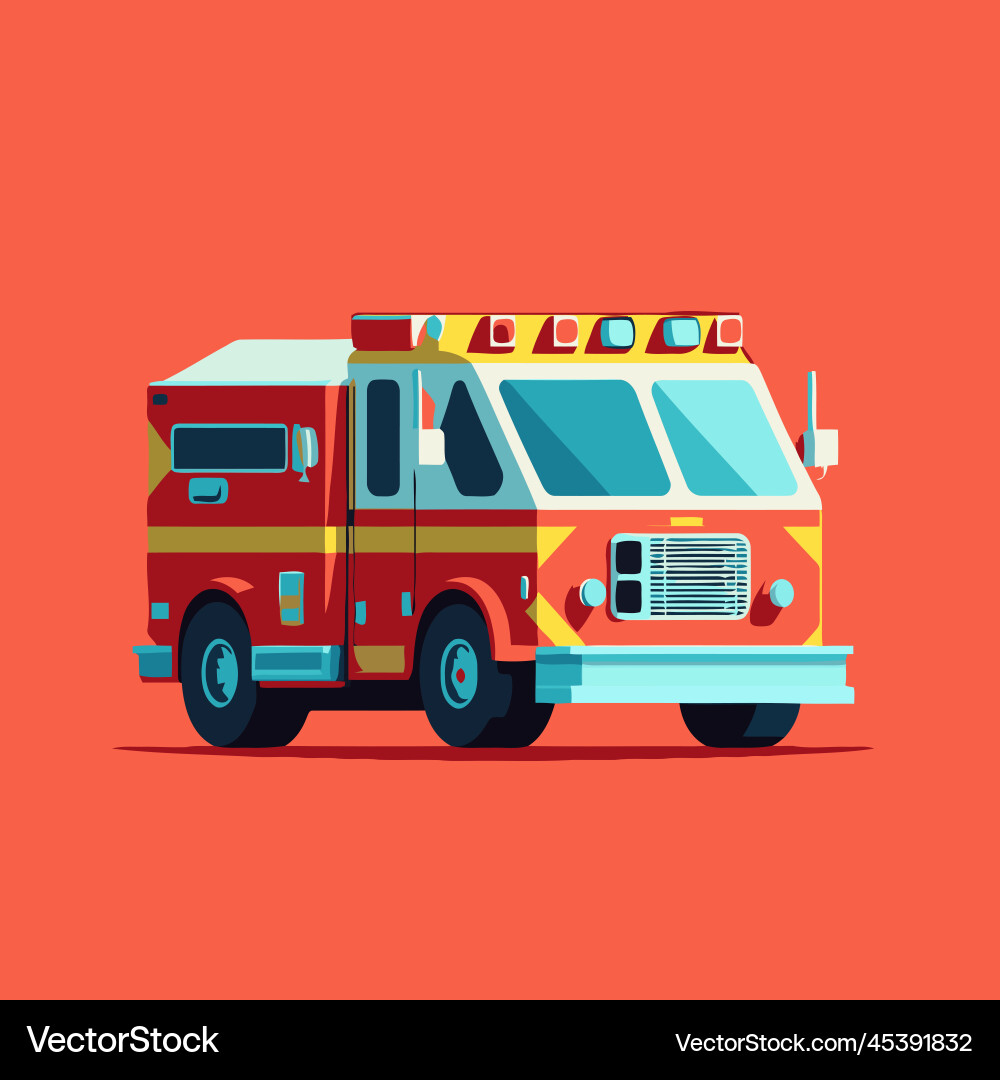 Feuermotor oder LKW flache Farbe Karikatur Feuermotor oder LKW flache Farbe Karikatur vektorbild