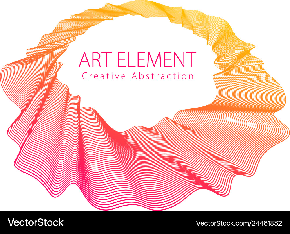 Flowing smooth linear frame in a shape of circle Flowing smooth linear frame in a shape of circle vector image