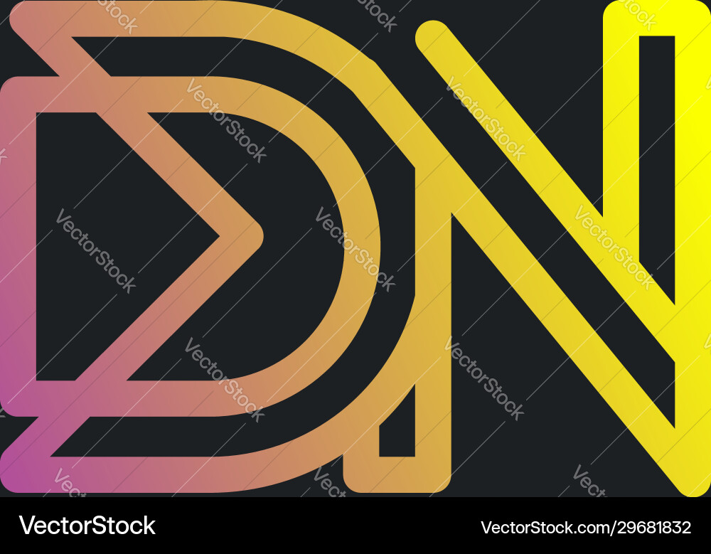 Initial dn logo monogram design template simple vector image
