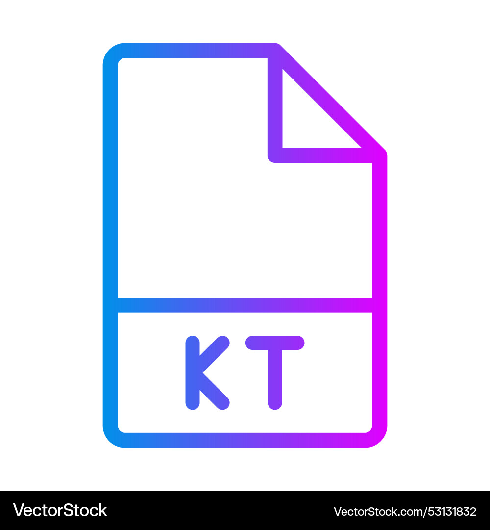 Kt document file type format minimalist gradient Vector Image