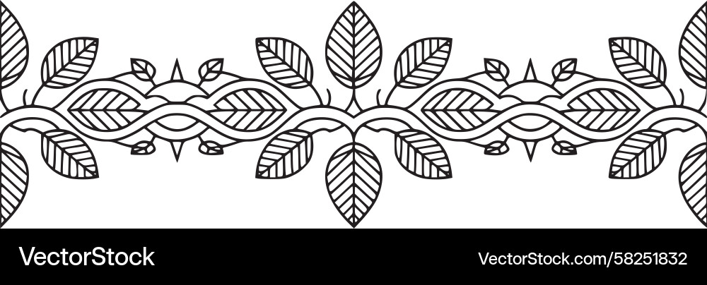 Leaf Border Pattern Vector Image
