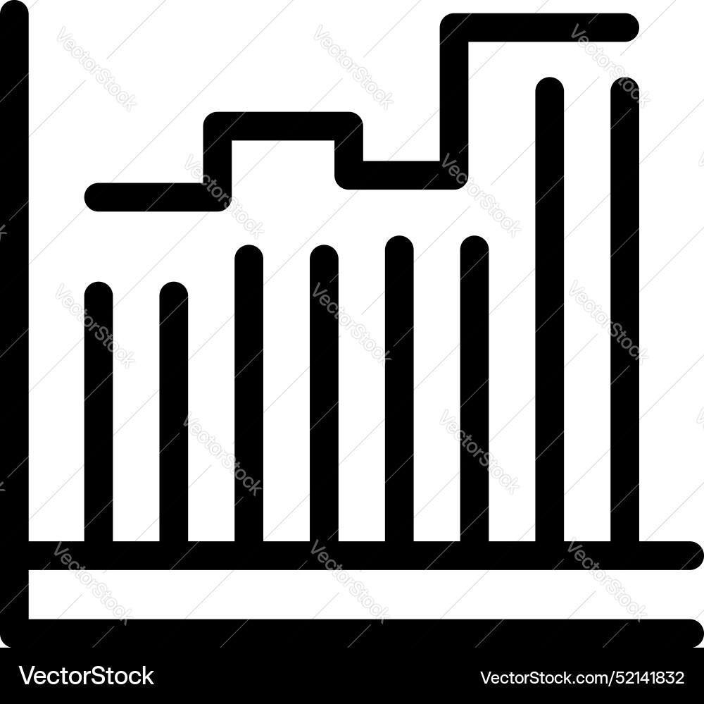 Line graph showing growth with increasing vertical Line graph showing growth with increasing vertical vector image