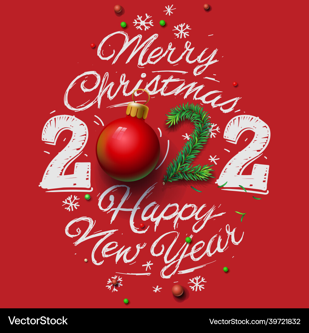Merry christmas and happy new year 2022 greeting Merry christmas and happy new year 2022 greeting vector image