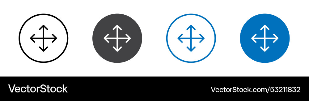 Move cursor icon flat editable mark set Move cursor icon flat editable mark set vector image