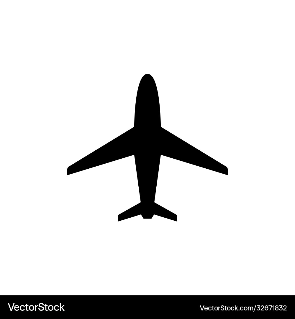 Plane or aircraft glyph icon Plane or aircraft glyph icon vector image