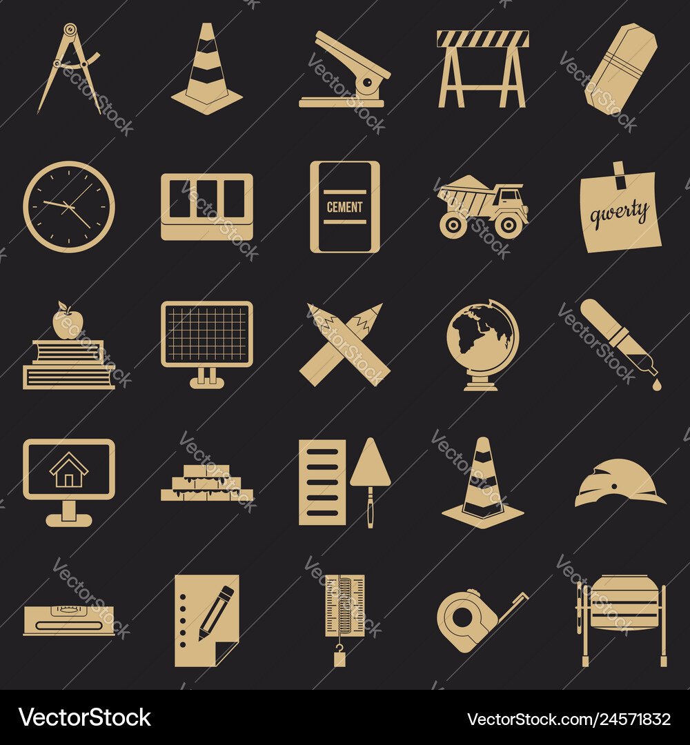 Range icons set simple style Range icons set simple style vector image