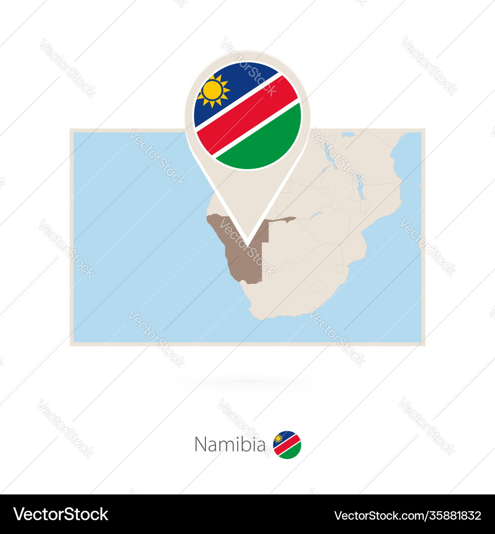 Rectangular map namibia with pin icon Rectangular map namibia with pin icon vector image