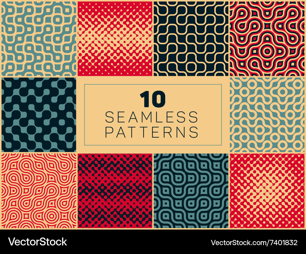Retro Halftone Geometric Patterns vector image