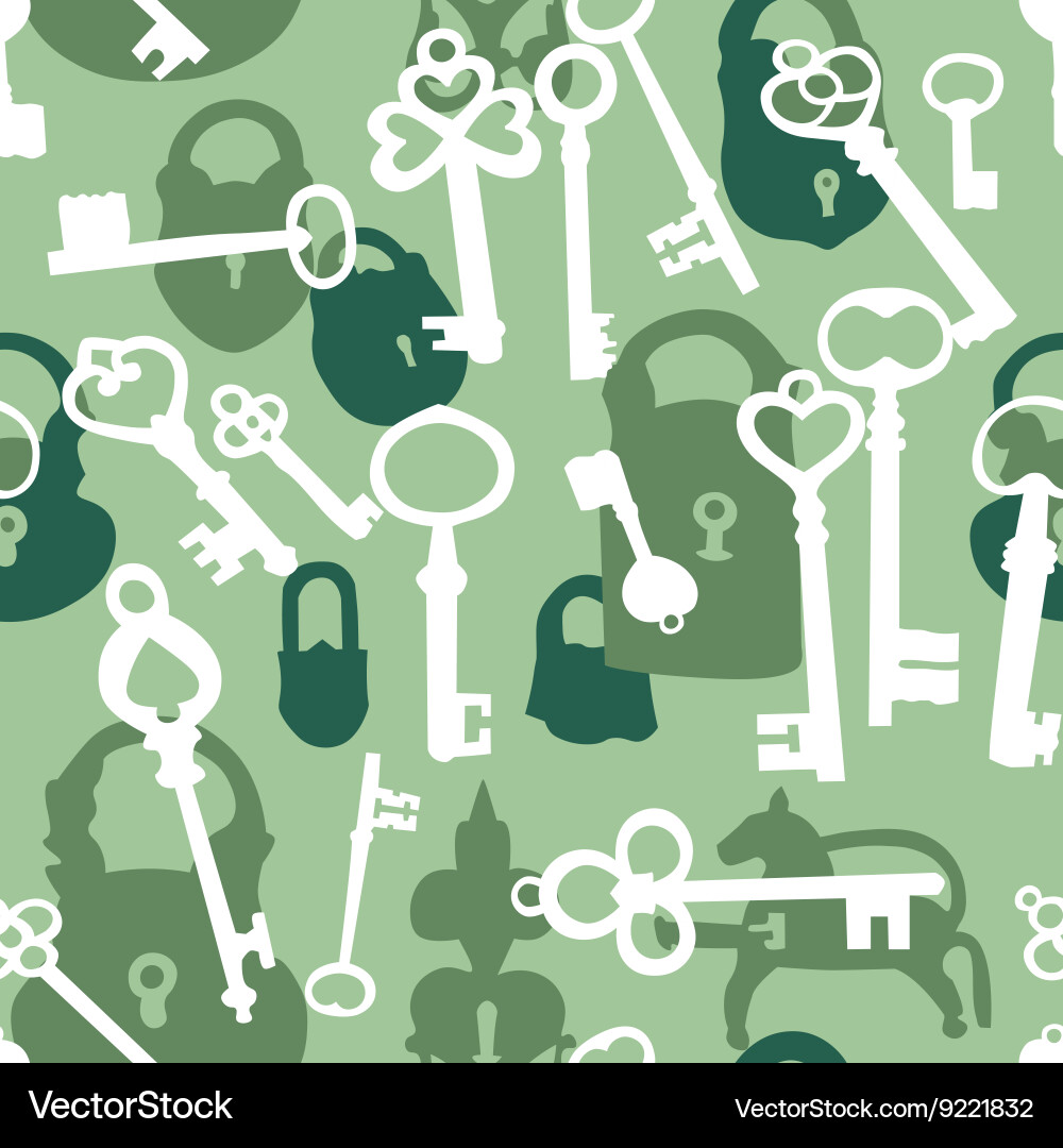Seamless pattern with padlocks and keys vector image