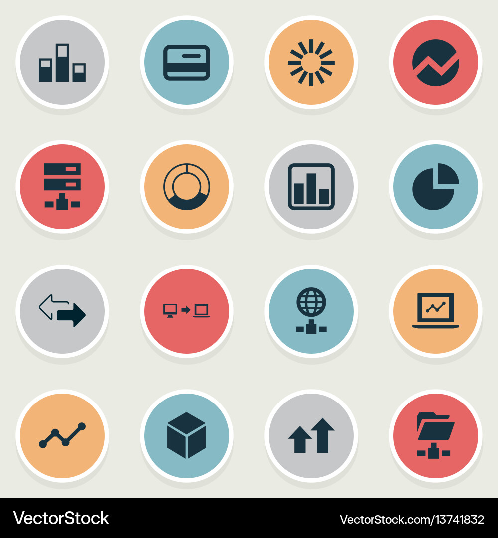 Set of simple data icons vector image