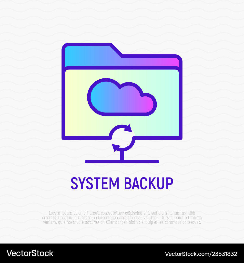 System backup in cloud service thin line icon Vector Image