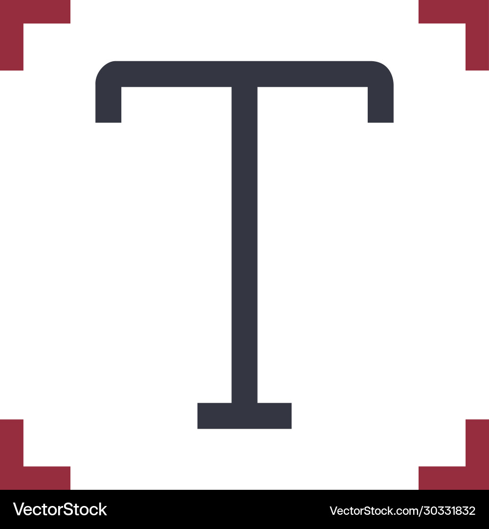 Text icon in frame stock isolated on white Vector Image