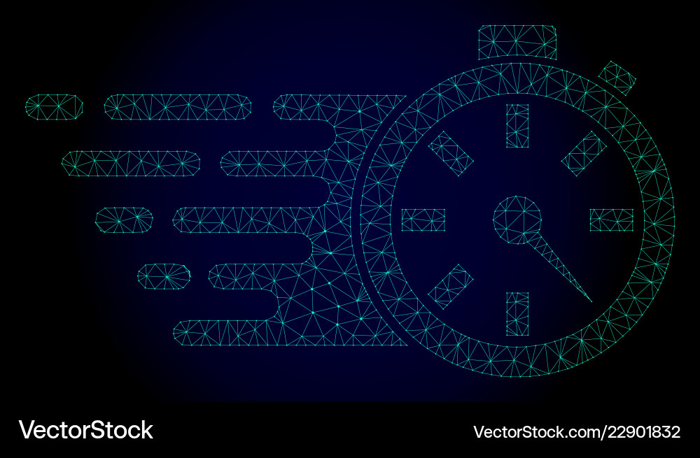 Timer polygonal frame mesh with fast motion Timer polygonal frame mesh with fast motion vector image