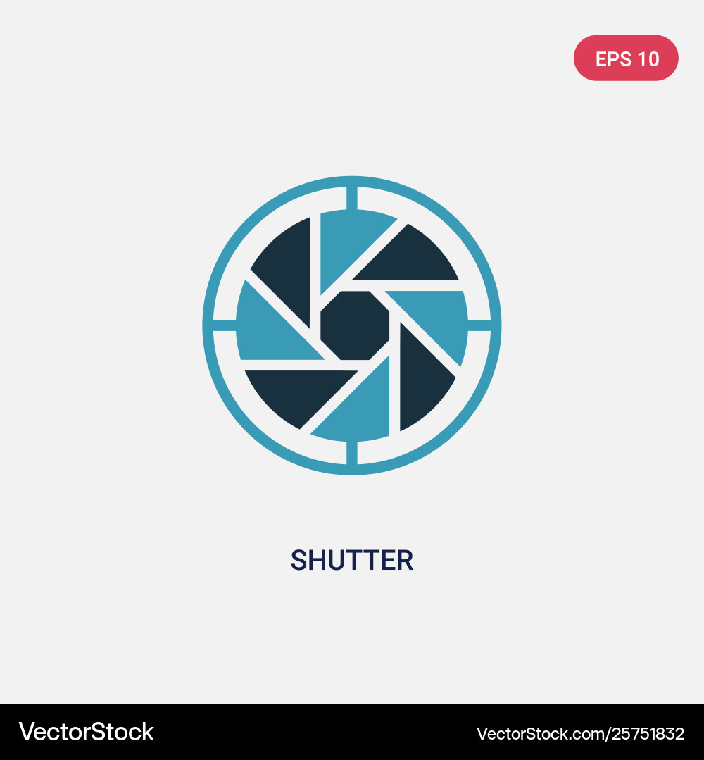 Two color shutter icon from user interface Two color shutter icon from user interface vector image