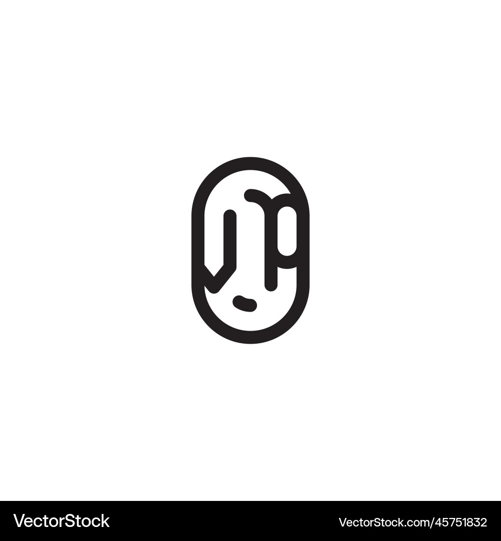 Vp line simple round initial concept with high Vector Image